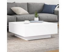 vidaXL Coffee Table with LED Lights White 80x80x31 cm