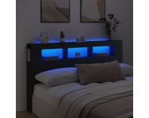 vidaXL LED Headboard Black 180x18.5x103.5 cm Engineered Wood