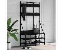 vidaXL Clothes Rack with Shoe Storage Black 100x40x184 cm