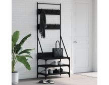 vidaXL Clothes Rack with Shoe Storage Black 70x40x184 cm