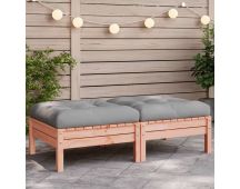 vidaXL Garden Footstools with Cushions 2 pcs Solid Wood Douglas