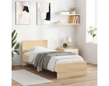 vidaXL Bed Frame with Headboard Sonoma Oak 90x190 cm Engineered wood