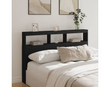 vidaXL Headboard Cabinet with LED Black 160x17x102 cm