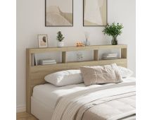 vidaXL Headboard Cabinet with LED Sonoma Oak 200x17x102 cm