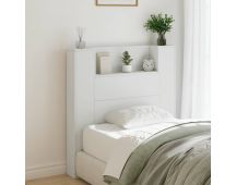 vidaXL Headboard Cabinet with LED White 100x16.5x103.5 cm