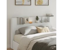 vidaXL Headboard Cabinet with LED White 180x16.5x103.5 cm