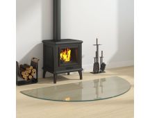 vidaXL Fireplace Glass Plate Half Round 1200x600 mm