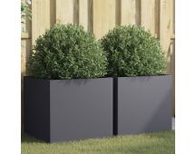 vidaXL Planters 2 pcs Anthracite 49x47x46 cm Cold-rolled Steel