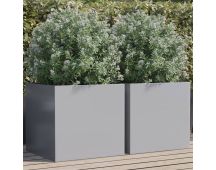 vidaXL Planters 2 pcs Silver 49x47x46 cm Galvanised Steel