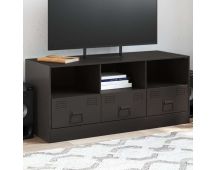 vidaXL TV Cabinet Black 99x39x44 cm Steel