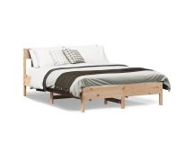 vidaXL Bed Frame with Headboard 150x200 cm Solid Wood Pine