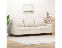vidaXL 3-Seater Sofa Cream 180 cm Faux Leather