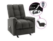 vidaXL Electric Massage Reclining Chair Dark Grey Fabric