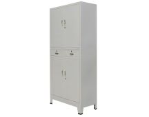 vidaXL Office Cabinet with 4 Doors Steel 90x40x180 cm Grey