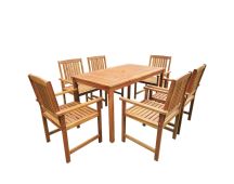 vidaXL 7 Piece Outdoor Dining Set Solid Acacia Wood