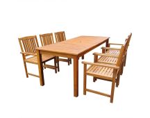 vidaXL 7 Piece Outdoor Dining Set Solid Acacia Wood