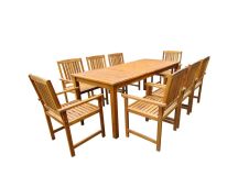 vidaXL 9 Piece Outdoor Dining Set Solid Acacia Wood