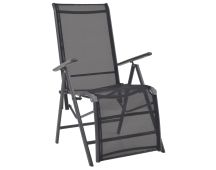 vidaXL Reclining Deck Chair Aluminium and Textilene Black