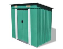 vidaXL Garden Shed Green Metal