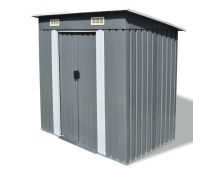 vidaXL Garden Shed Grey Metal