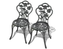 vidaXL Bistro Chairs 2 pcs Cast Aluminium Green