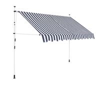 vidaXL Manual Retractable Awning 300 cm Blue and White Stripes