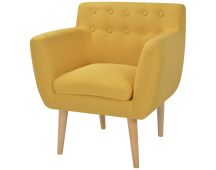 vidaXL Armchair Yellow Fabric