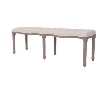 vidaXL Bench Linen Solid Wood 150x40x48 cm Cream White