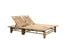 vidaXL 2-Person Sun Lounger Bamboo