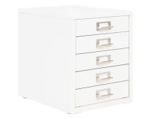 vidaXL Filing Cabinet with 5 Drawers Metal 28x35x35 cm White