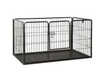 vidaXL Puppy Playpen Steel 123x77.5x74.5 cm