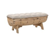 vidaXL Storage Bench 103x51x44 cm Solid Wood and Fabric