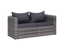 vidaXL Garden Corner Sofas 2 pcs Grey Poly Rattan