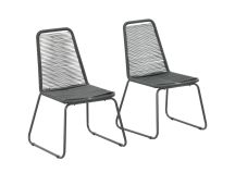 vidaXL Outdoor Chairs 2 pcs Poly Rattan Black