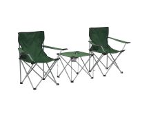 vidaXL Camping Table and Chair Set 3 Pieces Green