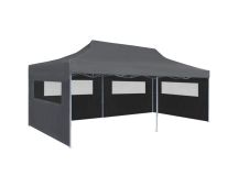 vidaXL Folding Pop-up Partytent with Sidewalls 3x6 m Anthracite