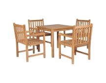 vidaXL 5 Piece Outdoor Dining Set Solid Teak Wood