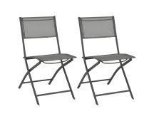 vidaXL Folding Outdoor Chairs 2 pcs Steel and Textilene