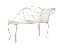 vidaXL Garden Chaise Lounge 128 cm Metal Antique White