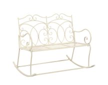 vidaXL Garden Bench 104 cm Iron Antique White