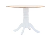 vidaXL Dining Table White and Brown 106 cm Solid Rubber Wood