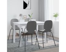 vidaXL Dining Table White 114x71x75 cm Solid Rubber Wood