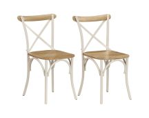 vidaXL Cross Chairs 2 pcs White Solid Mango Wood