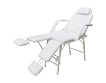 vidaXL Portable Facial Treatment Chair Faux Leather 185x78x76 cm White