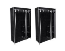 vidaXL Wardrobes 2 pcs Black Fabric