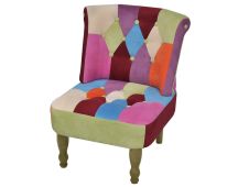 vidaXL French Chair with Patchwork Design Fabric