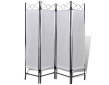 4-Panel Room Divider Privacy Folding Screen White 160 x 180 cm