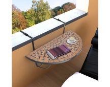 vidaXL Hanging Balcony Table Terracotta Mosaic