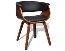 vidaXL Dining Chair Bent Wood and Faux Leather