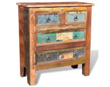 vidaXL Reclaimed Cabinet Solid Wood with 4 Drawers